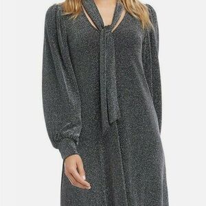 Karen Kane Black Long Sleeve Glitter Dress